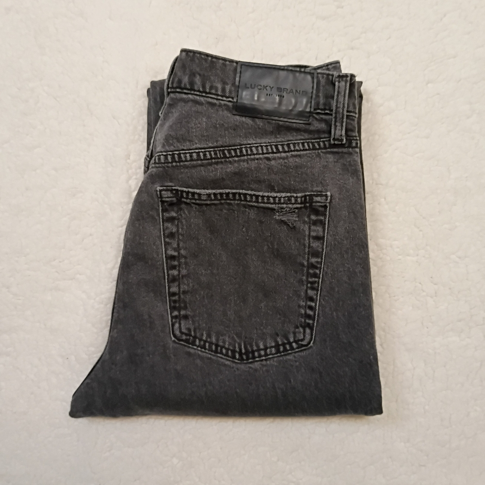 Lucky Brand 90's Loose High Rise Straight Button Fly Distressed Boyfriend Jeans